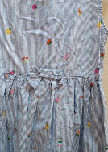 Kız çocuk mavi desenli elbise - Görsel 3