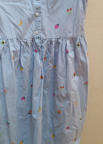 Kız çocuk mavi desenli elbise - Görsel 5