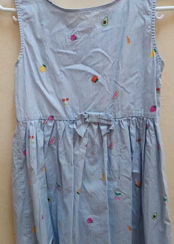 Kız çocuk mavi desenli elbise - Görsel 7