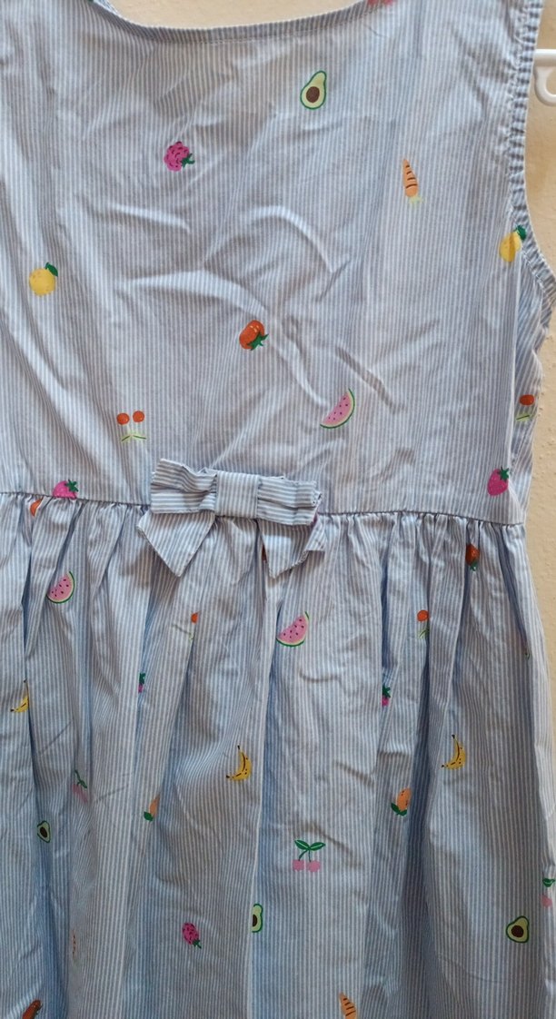 Kız çocuk mavi desenli elbise - Görsel 3