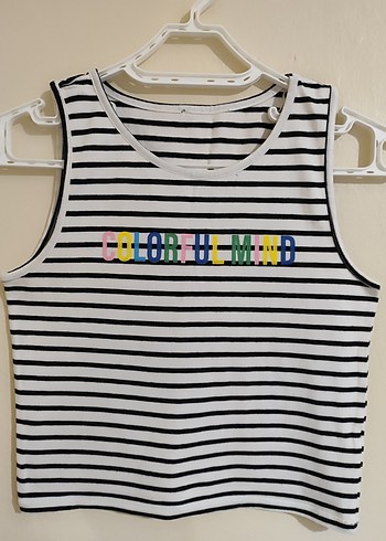 Çizgili Baskılı Kolsuz Kadın Askılı - Görsel 2