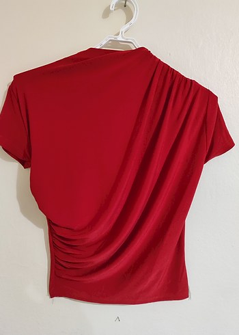 Kırmızı Drapeli Şık Kadın Bluz - Görsel 2