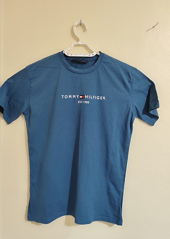 Tommy Hilfiger Mavi Erkek Tişört - Görsel 3