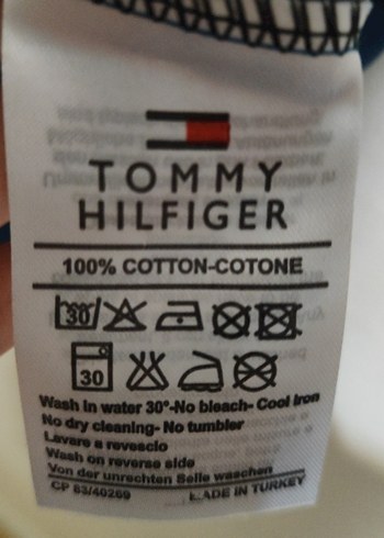 Tommy Hilfiger Mavi Erkek Tişört - Görsel 4