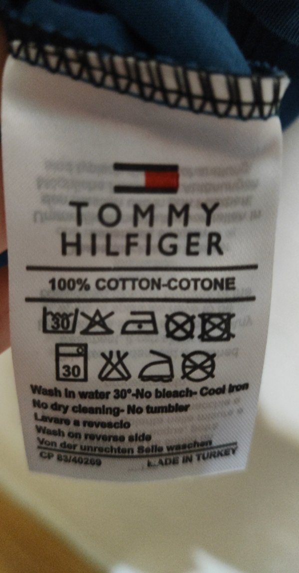 Tommy Hilfiger Mavi Erkek Tişört - Görsel 4
