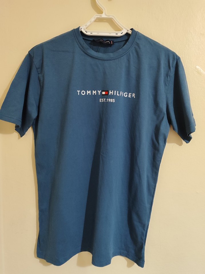 Tommy Hilfiger Mavi Erkek Tişört - Görsel 2