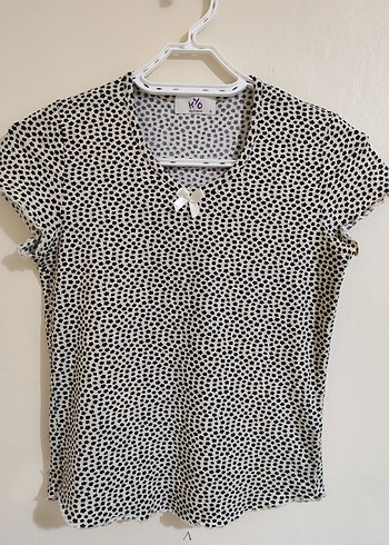 Kadın V Yaka Kısa Kollu Pijama Üstü - Görsel 2