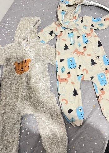 Gri Kürklü Bebek Kayak Tulumu - Görsel 2