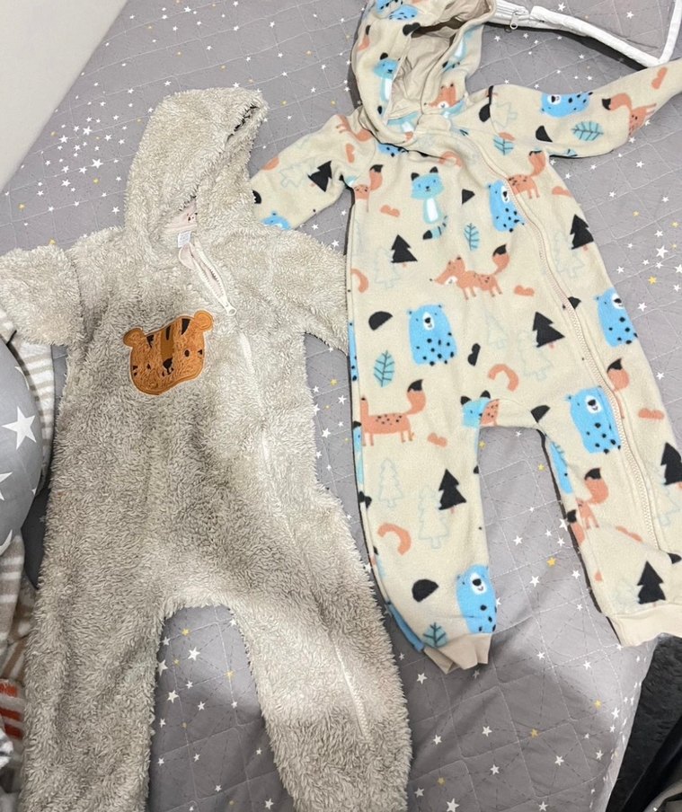 Gri Kürklü Bebek Kayak Tulumu - Görsel 2