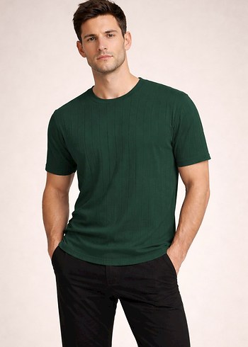 Siyah Erkek Kısa Kollu Pamuklu Tişört - Görsel 4