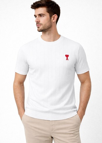 Örgü Erkek Kısa Kollu Tişört - Görsel 2