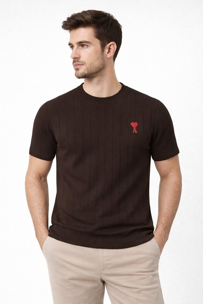 Örgü Erkek Kısa Kollu Tişört - Görsel 4