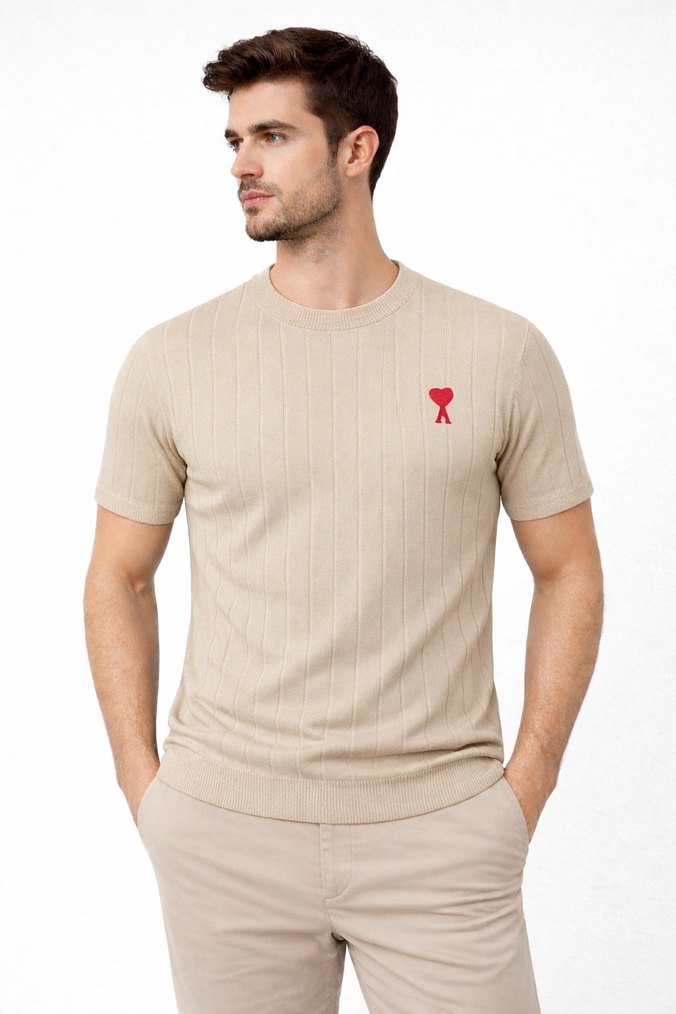 Örgü Erkek Kısa Kollu Tişört - Görsel 3