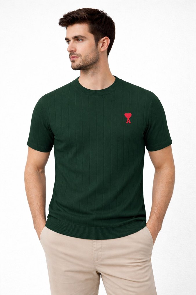 Örgü Erkek Kısa Kollu Tişört - Görsel 5