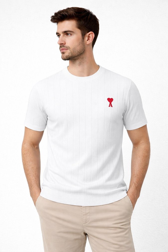 Örgü Erkek Kısa Kollu Tişört - Görsel 2