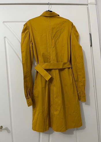 Sarı Kemerli Midi Kadın Elbise - Görsel 5