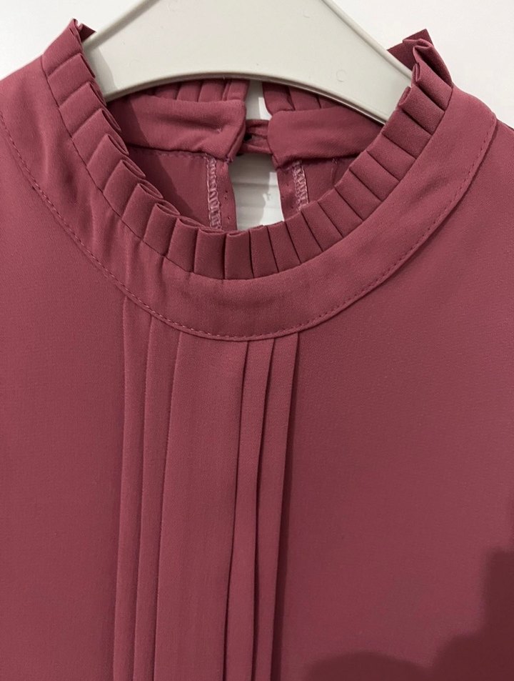 Gülkurusu Piliseli Uzun Kadın Tunik - Görsel 3