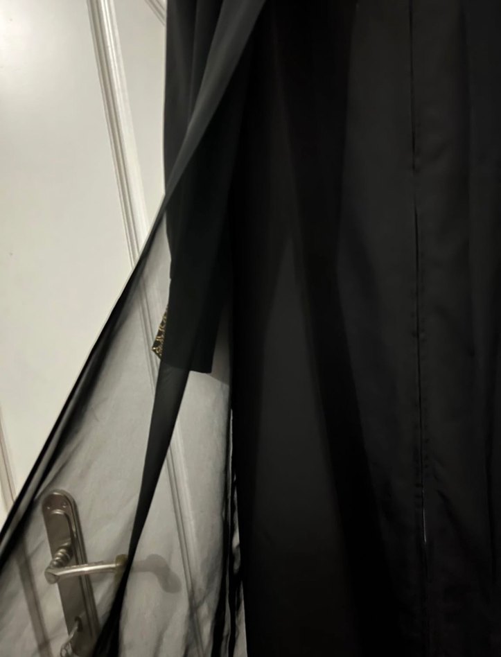 Nakışlı Siyah Uzun Kadın Ferace - Görsel 3