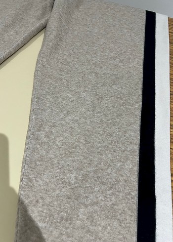 Gri Kapüşonlu Fermuarlı Sweatshirt - Görsel 5