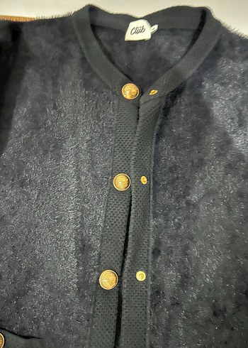 Düğmeli Siyah Kadın Hırka - Görsel 3