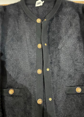 Düğmeli Siyah Kadın Hırka - Görsel 4