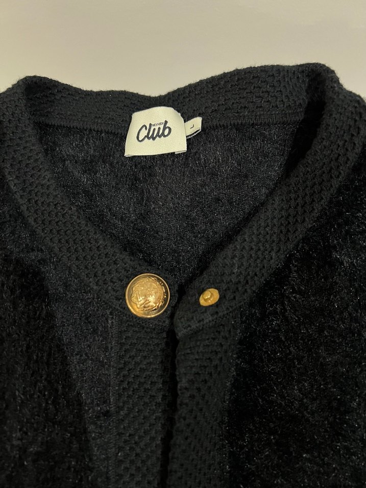 Düğmeli Siyah Kadın Hırka - Görsel 2