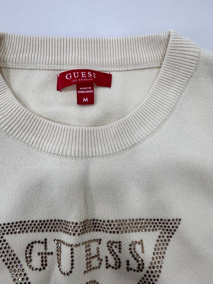GUESS Beyaz Pamuklu Kadın Sweatshirt - Görsel 2