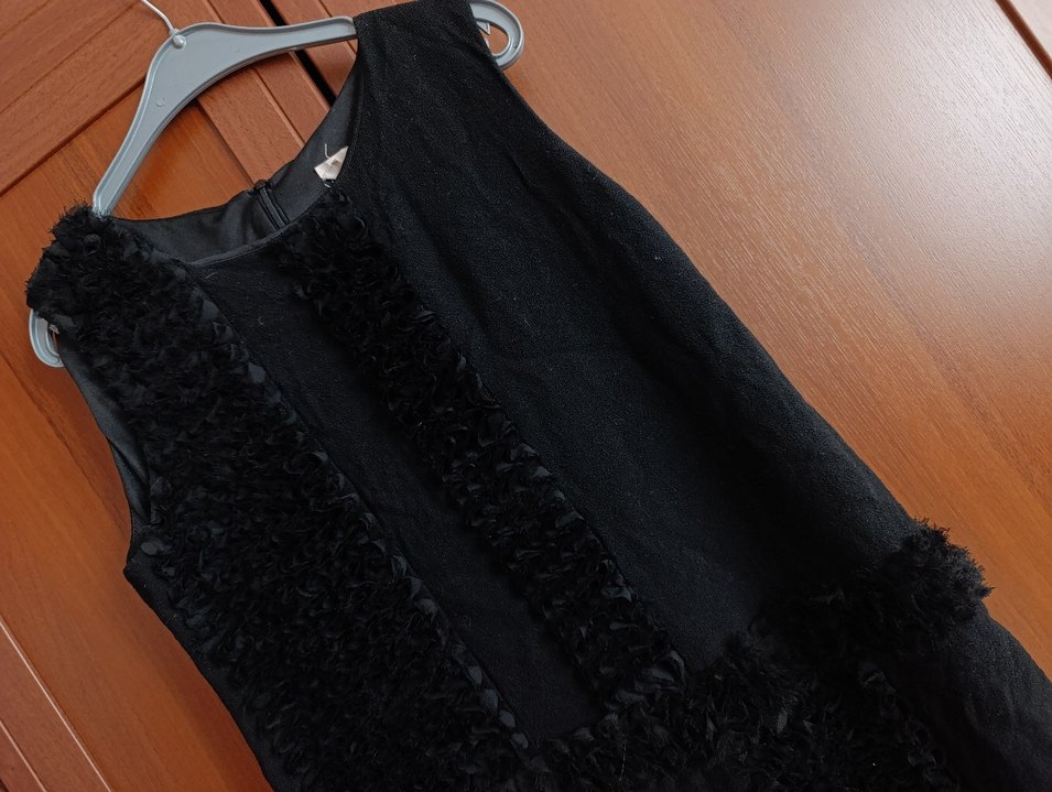 Kolsuz Siyah Midi Kadın Elbise - Görsel 2