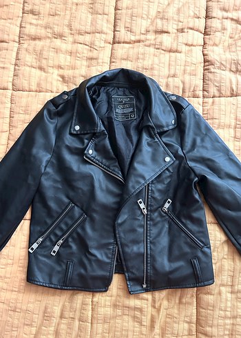 Kadın Siyah Deri Biker Ceket - Görsel 3