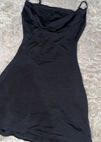 Siyah Drapeli Midi Kadın Abiye Elbise - Görsel 3