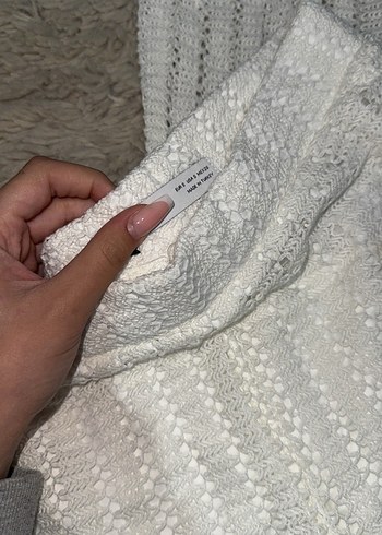 Beyaz Örgü Kadın Pantolon - Görsel 2