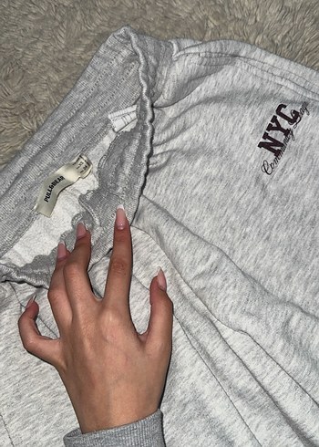 Gri Peluş Detaylı Bol Kesim Kadın Eşofman - Görsel 4