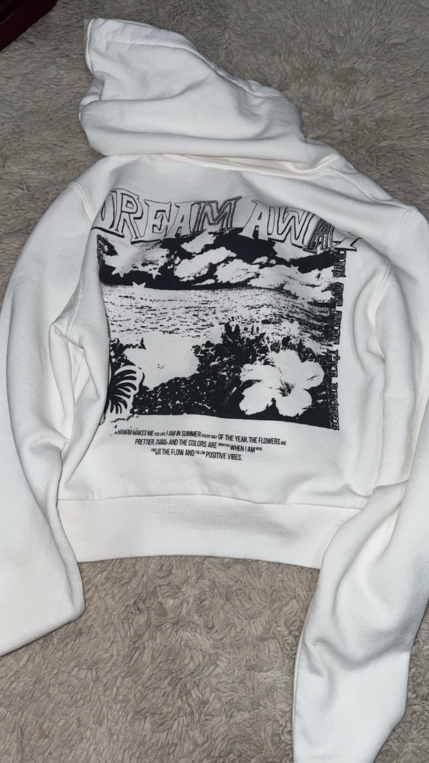 Beyaz Fermuarlı Kadın Sweatshirt - Görsel 3