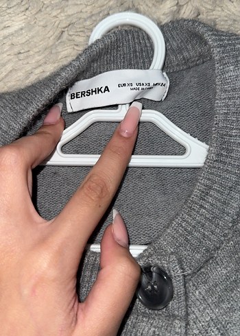 Nakışlı Gri Kız Hırka - Görsel 2