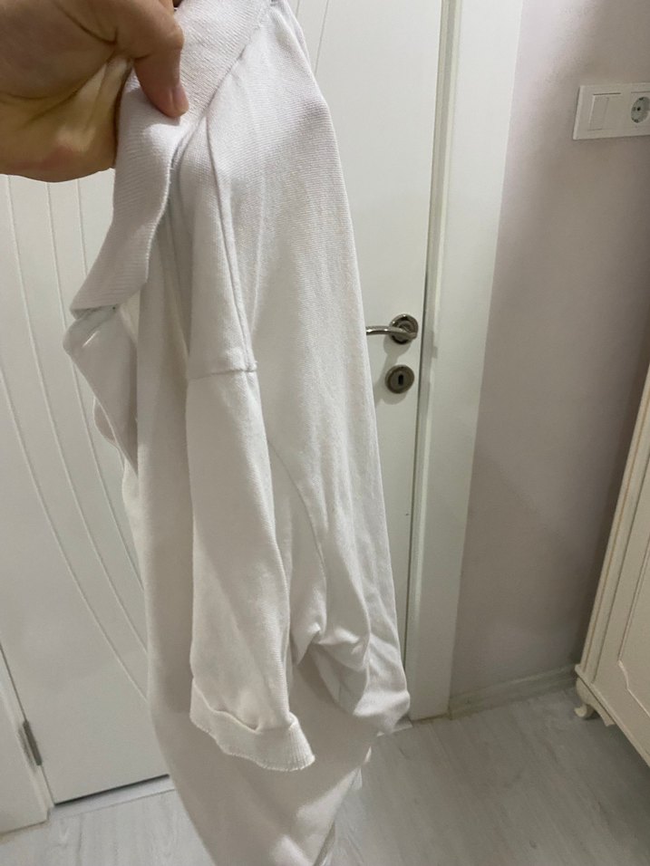 Beyaz Pamuklu Düğmeli erkek  Tişörtü kigili XL - Görsel 2