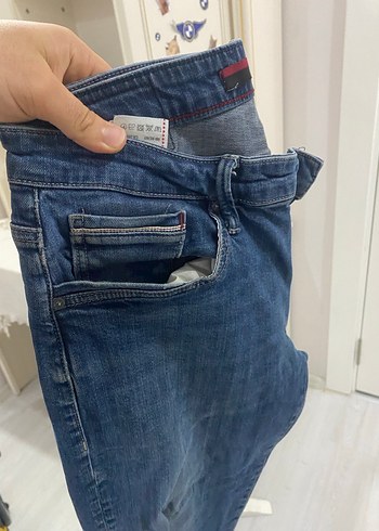 Erkek Mavi Bol Kesim Midi Kot Pantolon - Görsel 2