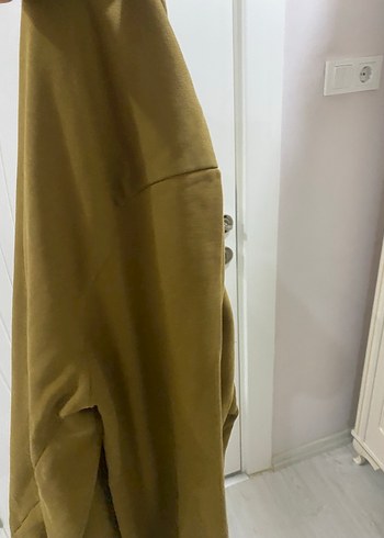 Düğmeli Salaş Kesim Haki kazak - Görsel 2