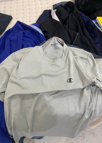 Champion Gri Uzun Kollu Erkek Tişört - Görsel 4