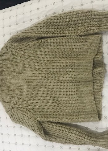 Bohem Tarzı Boğazlı Bej Örgü Kazak - Görsel 2