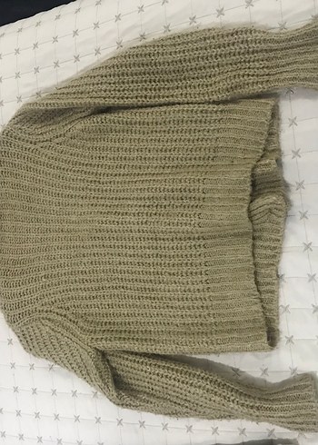 Bohem Tarzı Boğazlı Bej Örgü Kazak - Görsel 4