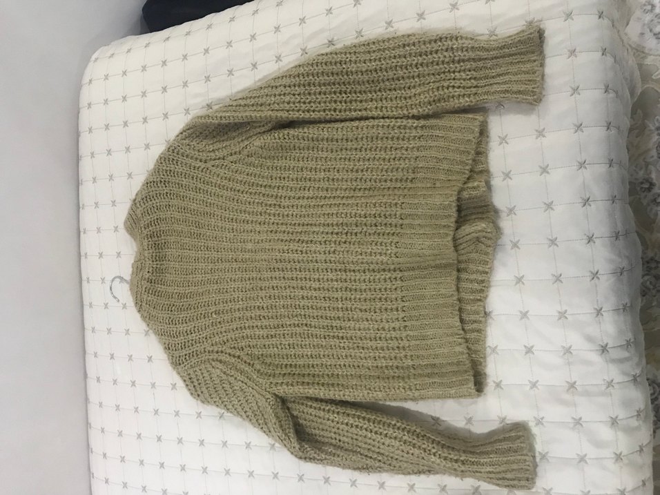 Bohem Tarzı Boğazlı Bej Örgü Kazak - Görsel 2