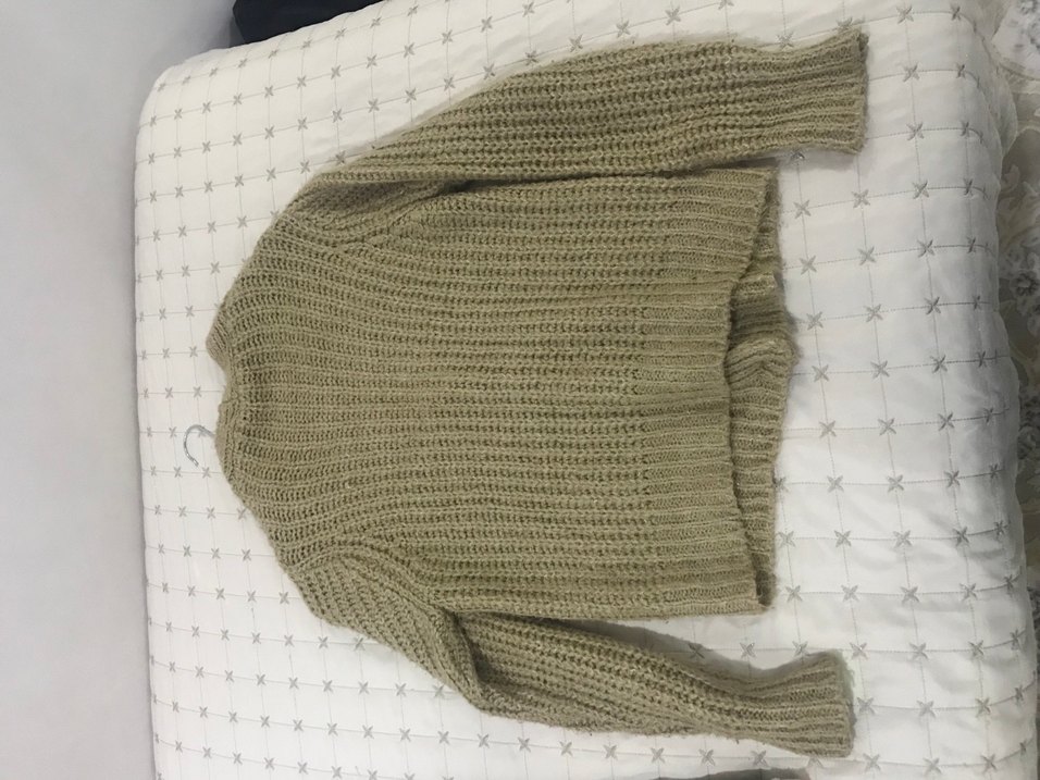 Bohem Tarzı Boğazlı Bej Örgü Kazak - Görsel 3