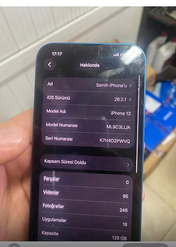Sahibinden temiz iPhone 13 128gb pl100 yurtdışı - Görsel 6