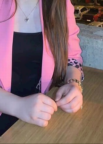 Leopar Detaylı Pembe Kadın Blazer Ceket - Görsel 2