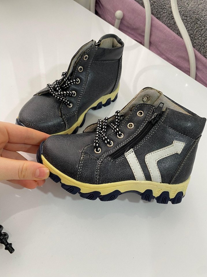 Gri Erkek Çocuk Street Wear Bot - Görsel 3