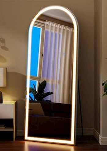 Altın Renkli Işıklı Dikdörtgen Ayna - Görsel 5