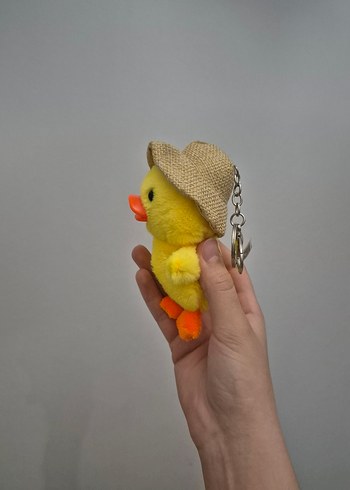 Hasır Şapkalı Sarı Ördek Anahtarlık - Görsel 3