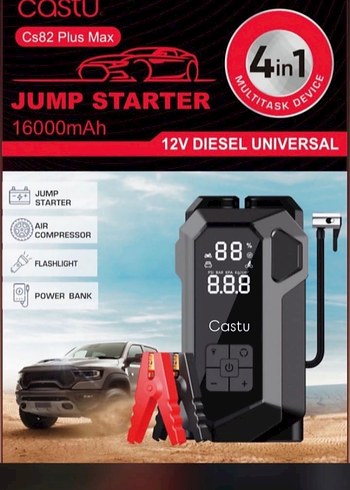 16.000mAh Akü Takviye & Hava Kompresörü Powerbank - Görsel 2