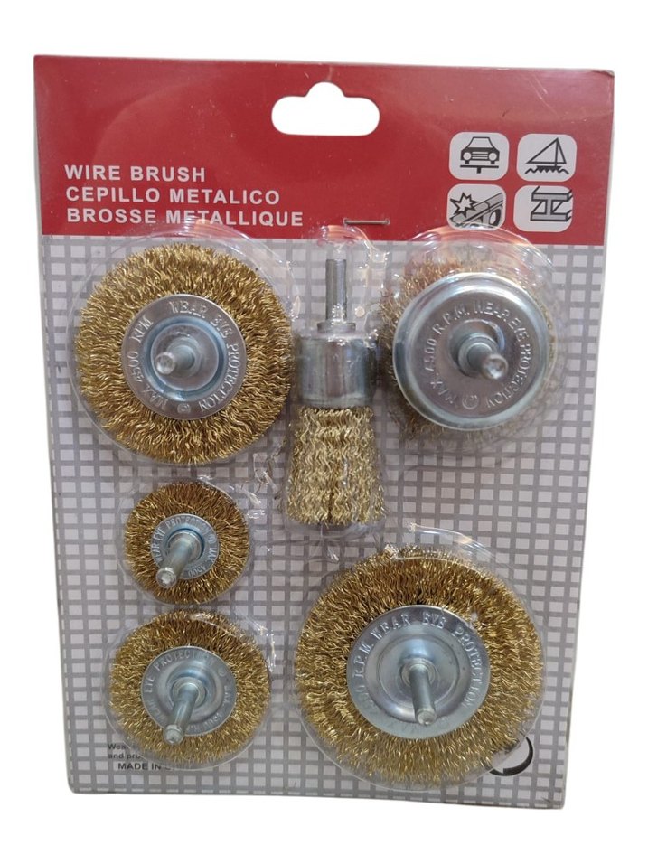 Metal Tel Fırça Seti 6 adet - Görsel 2