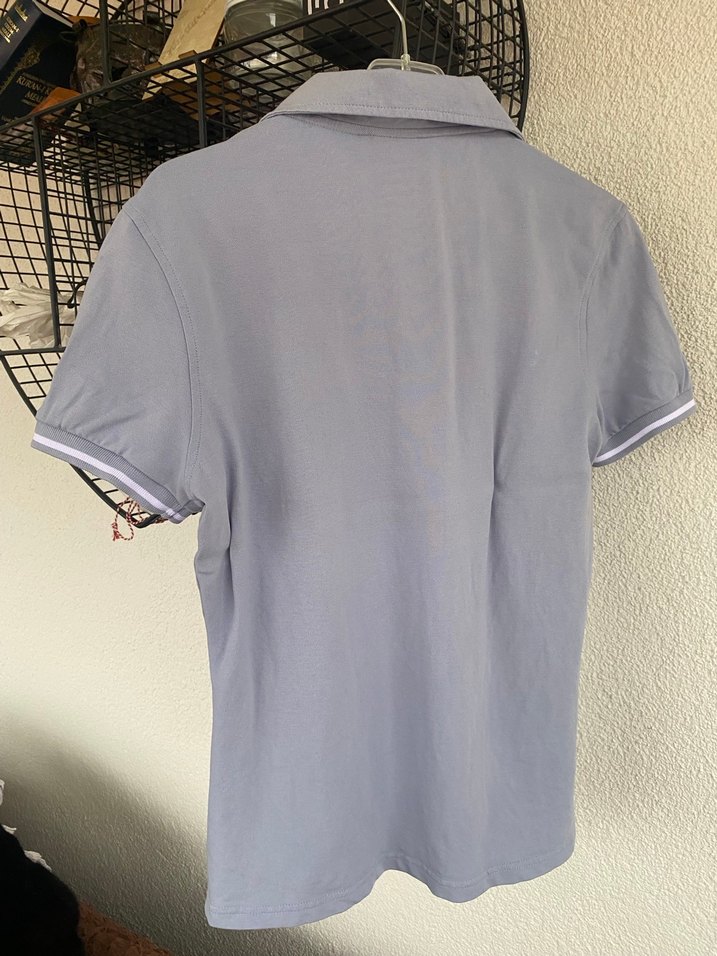 Gri Kısa Kollu Polo Spor Tişört - Görsel 3